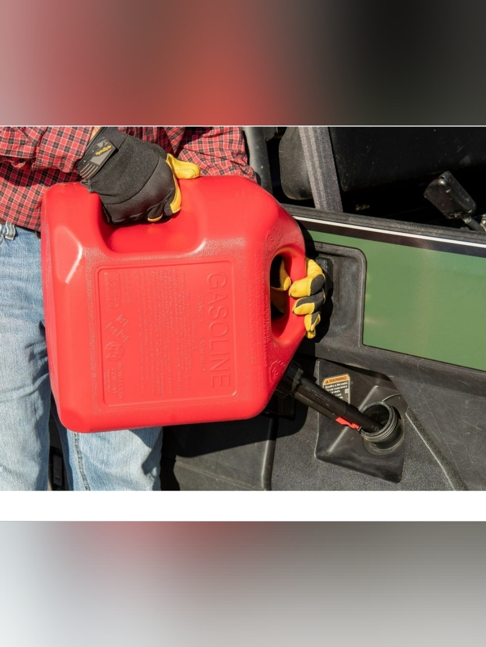 Midwest Can Company, 5 Gallon Capacity Gas Can with Flame Mitigation Device, Red - Picture 2 of 5